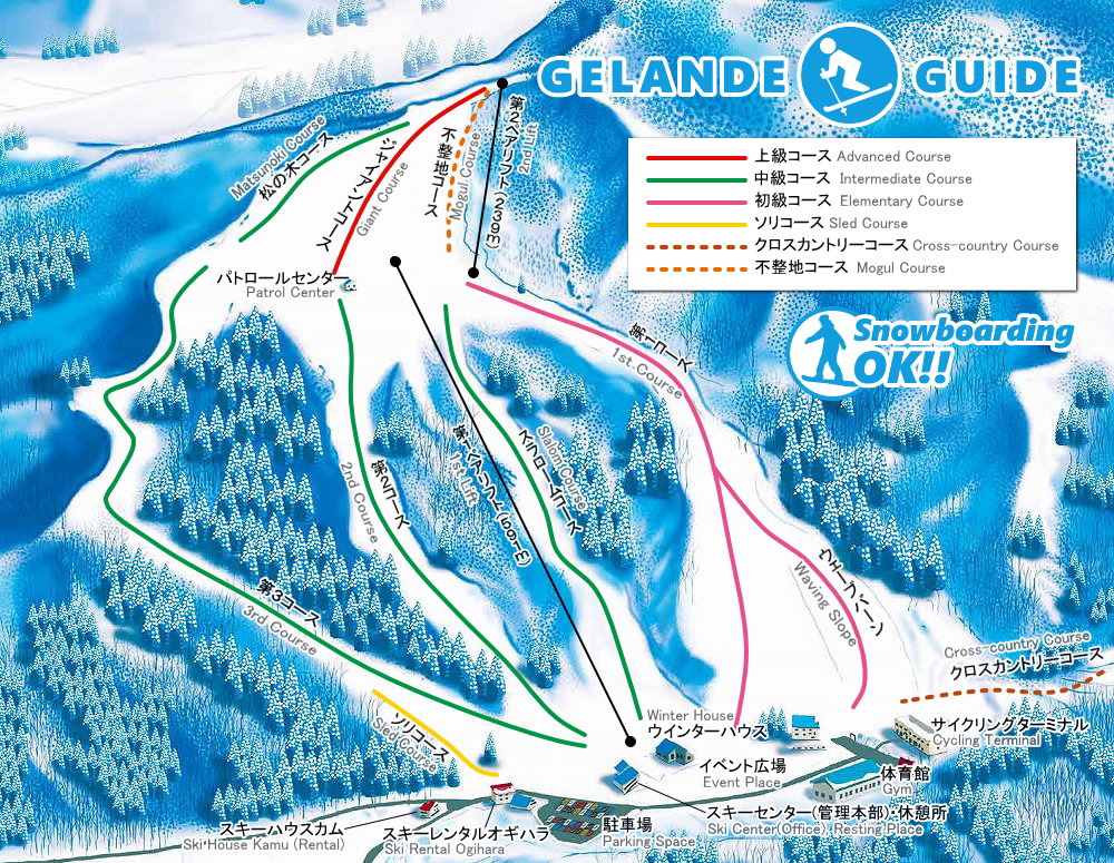 八海山麓スキー場 ゲレンデ案内マップ